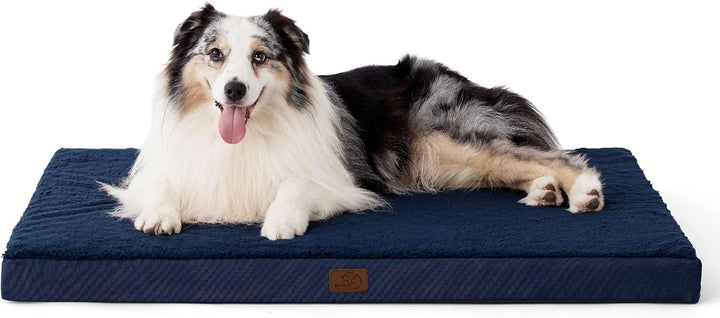 Dog Beds Large Sized Dog - Comfy Flat Pet Beds with Removable Washable Cover, Orthopedic Egg Crate Foam Puppy Mat, Suitable for Pet up to 65 Lbs