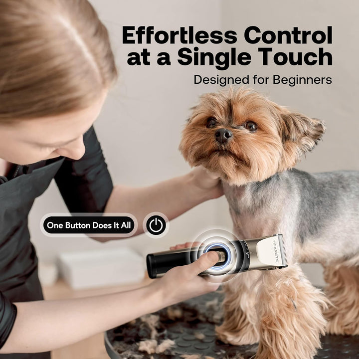 Dog Grooming Clippers, Low Noise, Electric Quiet, Adjustable Clipper Comb, Rechargeable Cordless Dog Hair Clippers for Dogs Cats Pets, Gold