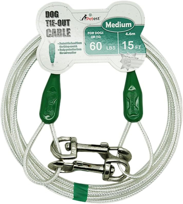 30Ft Reflective Tie-Out Cable for Heavy Dogs up to 125 Pounds