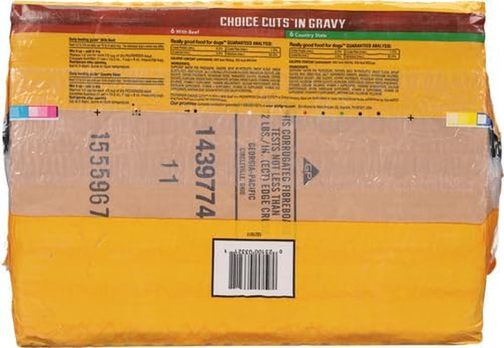 Choice Cuts in Gravy Adult Canned Soft Wet Dog Food, Beef & Country Stew, 13.2 Oz. Cans (12 Count, Pack of 1)