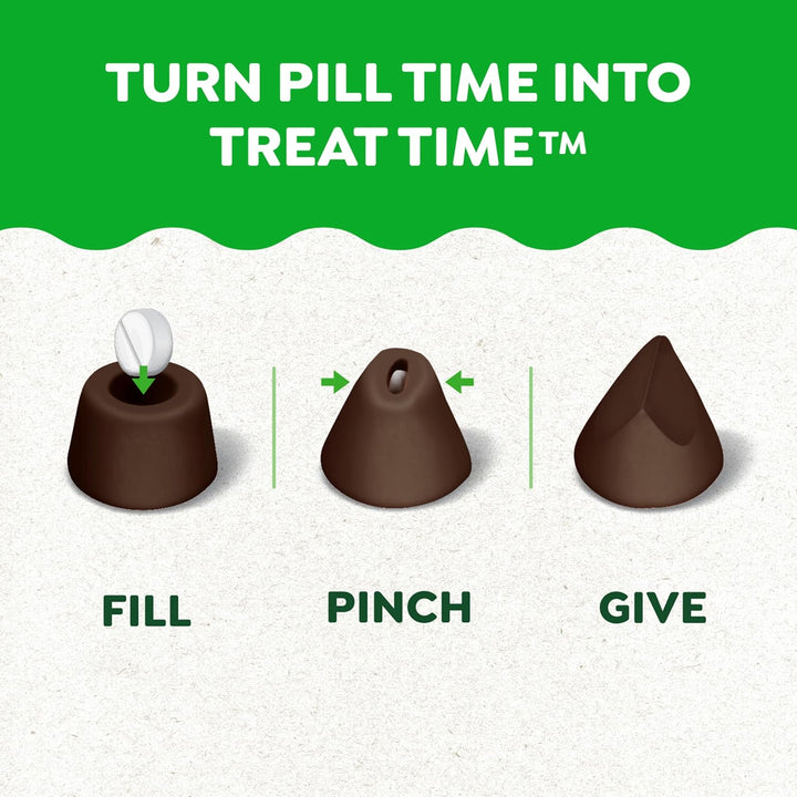 Pill Pockets for Dogs Small Size, Soft Dog Treats, Hickory Smoke Flavor, 3.2 Oz. Pouch (30 Treats)