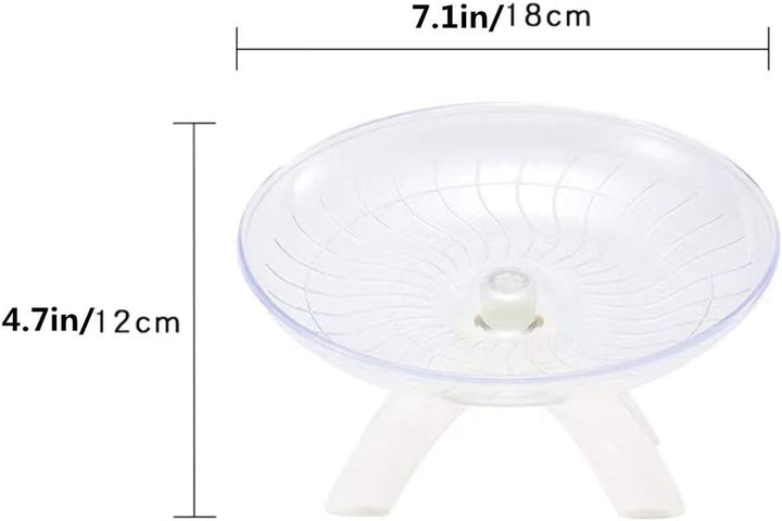 Hamster Flying Saucer Silent Running Exercise Wheel for Hamsters, Gerbils, Mice,Hedgehog and Other Small Pets Silent Running Wheel Hamster Wheel (White)