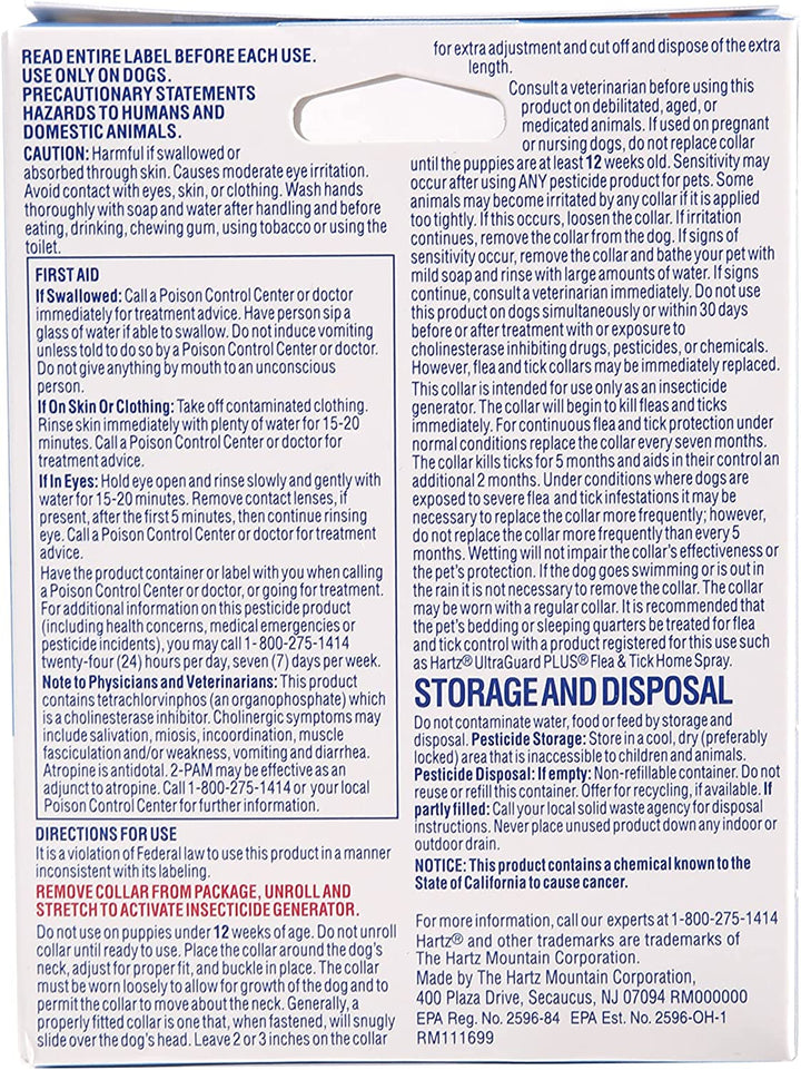 Ultraguard Flea & Tick Collar for Dogs and Puppies, 7 Month Flea and Tick Protection and Prevention per Collar, White, up to 20 Inch Neck