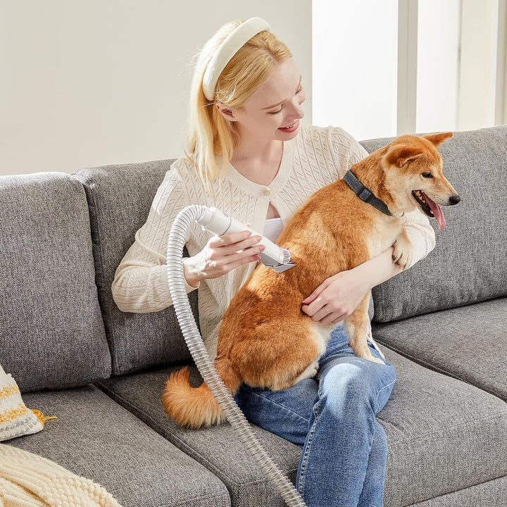 Professional Pet Grooming Vacuum Kit, 2.5L Cup, 3 Suction Modes, and 5 Groomer Tools with Cordless Low Noise Dog Clippers for Cats, Other Animals Hair Trimmer