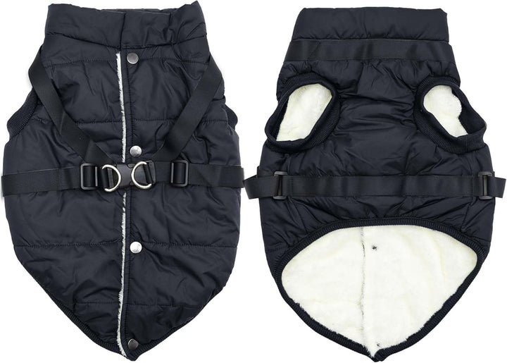 2 Layers Fleece Lined Warm Dog Jacket for Puppy Winter Cold Weather,Soft Windproof Small Dog Coat,Green S