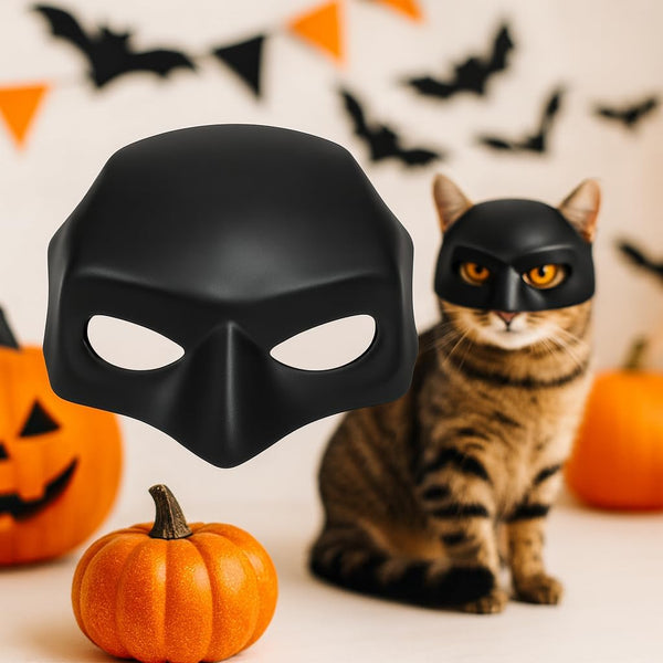 Superhero-Inspired Bat-Style Cat Mask – Adjustable Lightweight Halloween Costume for Cats, Funny Pet Cosplay Accessory for Parties, Photos & Dress-Up