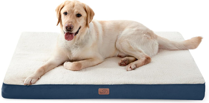 Dog Beds Large Sized Dog - Comfy Flat Pet Beds with Removable Washable Cover, Orthopedic Egg Crate Foam Puppy Mat, Suitable for Pet up to 65 Lbs