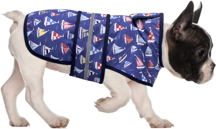 Dog Raincoat Jacket Reflective Adjustable Hooded Pet Poncho Rain Coat with Leash Hole for Small to X-Large Dogs Yellow - L