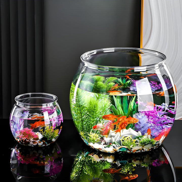 2 Pack Plastic Fish Bowls, 135Oz round Plastic Fish Tank 1 Gallon Aquarium Hydroponic Planter Floral Container for Candy, Carnival Games, Prizes, Party and Table Centerpiece Home Decor