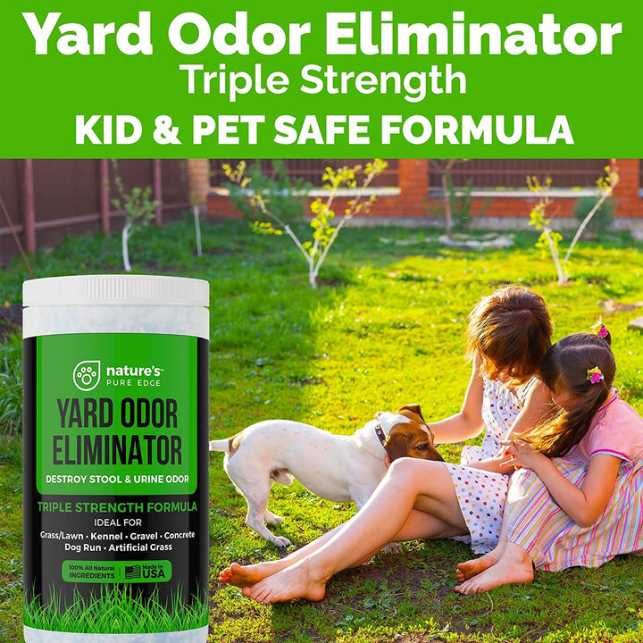 Yard Odor Eliminator. Perfect for Artificial Grass, Patio, Kennel, and Lawn. Instantly Removes Stool and Urine Odor. Long Lasting. Kid and Pet Safe.