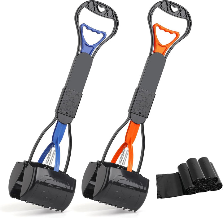 Non-Breakable Pet Pooper Scooper for Dogs and Cats with Long Handle High Strength Material and Durable Spring for Easy Grass and Gravel Pick Up