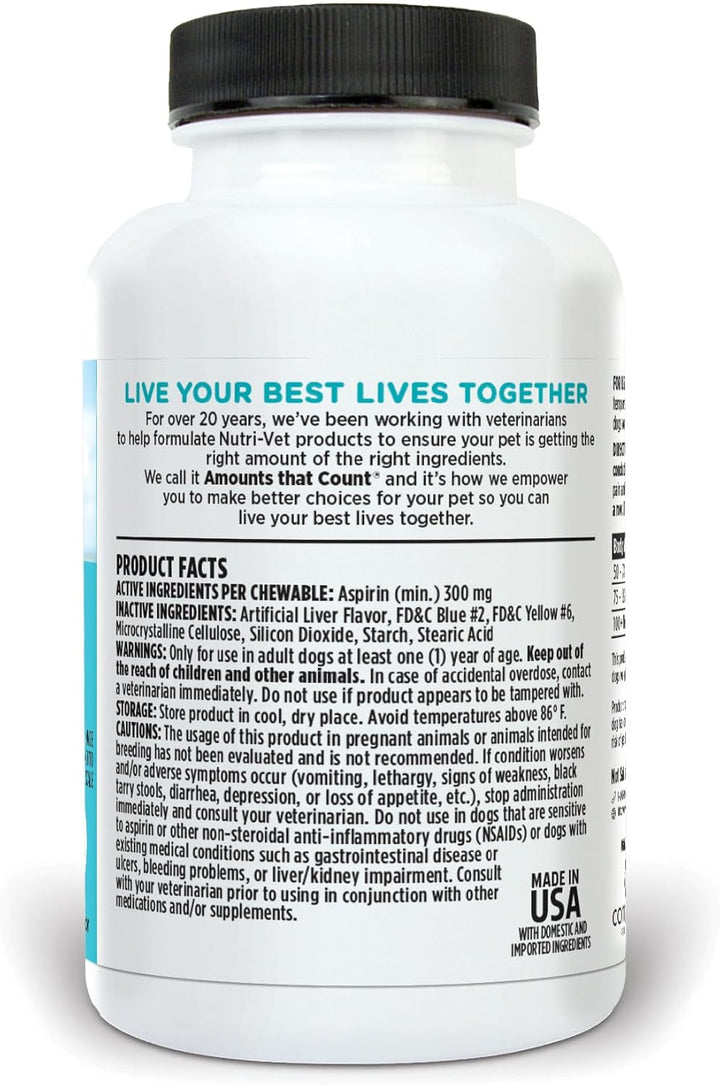 Aspirin for Dogs, Puppy Essentials, Dog Aspirin for Large Dogs, Joint Support for Seniors, Arthritis Pain Relief, 300Mg per Tablet, 75 Count