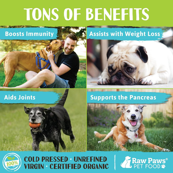 Virgin Organic Coconut Oil for Dogs & Cats, 4-Oz - Treatment for Itchy Skin, Dry Nose, Paws - Hot Spot Lotion - Natural Hairball Remedy for Cats