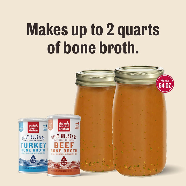 Human Grade Daily Boosts Instant Beef Bone Broth with Turmeric for Dogs 3.6 Ounces