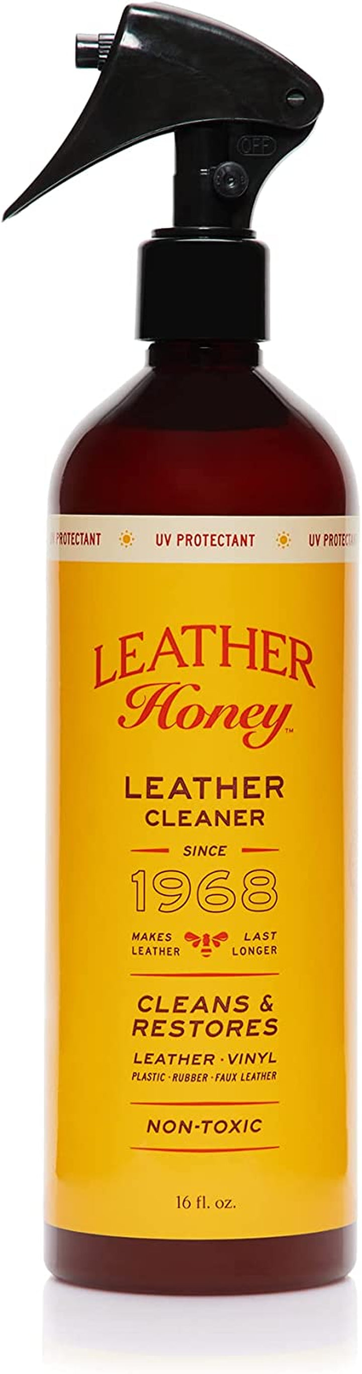 Leather Cleaner: Non-Toxic Leather Care Made in the USA since 1968. Deep Cleans Leather, Faux & Vinyl - Couches, Car Seats, Purses, Tack, Shoes & Bags. Safe Any Colors & White Leather