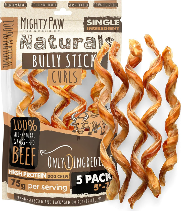 Long Lasting 12" Bully Sticks for Dogs - All Natural Grass Fed Beef Chews. Lower Odor Dog Bully Sticks for Large Dogs, Medium and Small Breeds. Single Ingredient Treats
