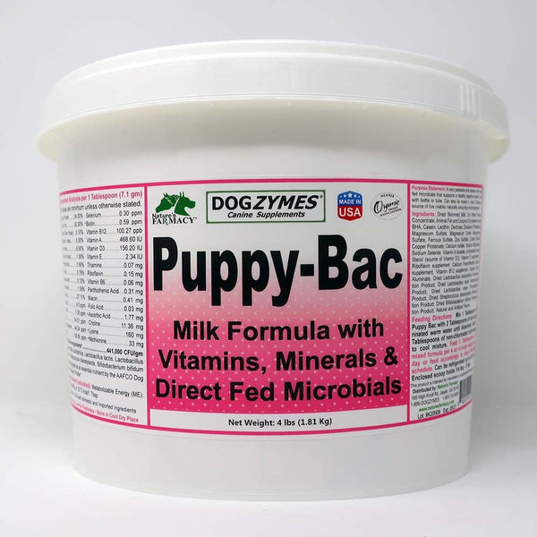 Puppy-Bac Milk Replacer Formulated with the Proper Ratios of Protein, Fat and Nutrients for Growing Puppies (4 Pound)