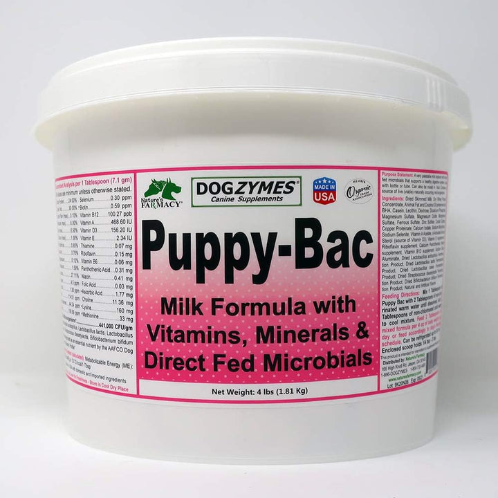 Puppy-Bac Milk Replacer Formulated with the Proper Ratios of Protein, Fat and Nutrients for Growing Puppies (4 Pound)