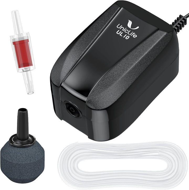 Aquarium Air Pump Dual Outlet Fish Tank Aerator with Accessories for 5-200 Gallon Tank