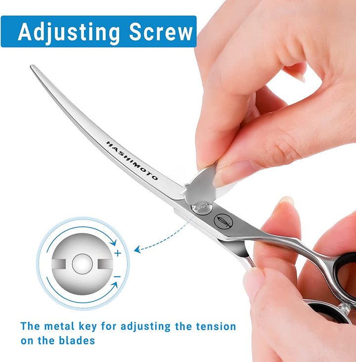 Dog Grooming Scissors, Curved Scissors for Dog Grooming, 6.5 Inch, 30 Degree of Curved Blade,Light Weight, Pet Shears for Trimming Face and Paws.