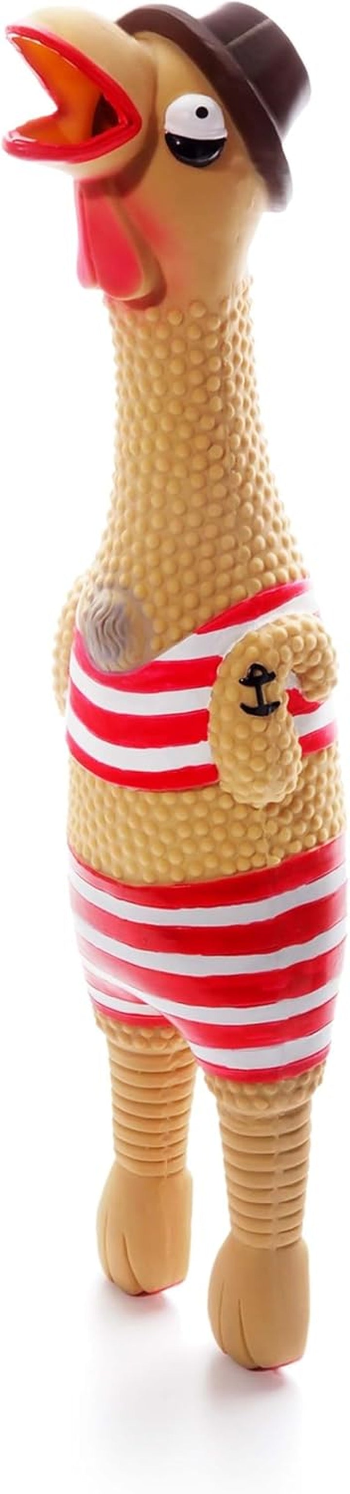 by Charming Pet Squawkers Earl Latex Squeaky Rubber Chicken Dog Toy, Funny Interactive Holiday Toy for Dogs, Large Size