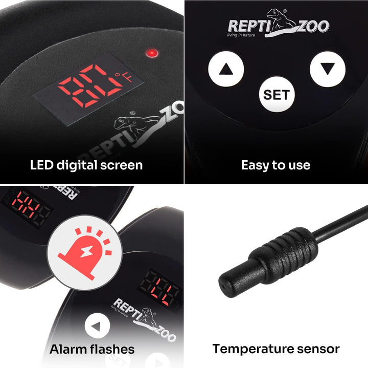 Dimming Thermostat, PID Temperature Controller with Memory Function, Reptile Thermostat for Reptile Heat Lamp, Specifically Designed for Light Heat Bulbs & Heaters