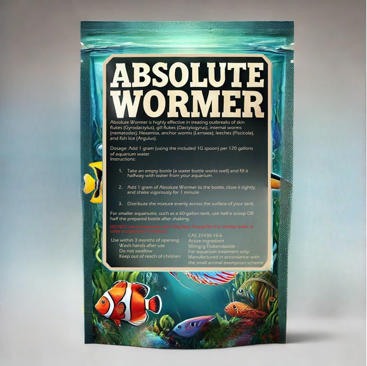 Freshwater and Saltwater Fish Powder Medication. with Parasites and Flukes. (5G - Treats 600 GALLONS)