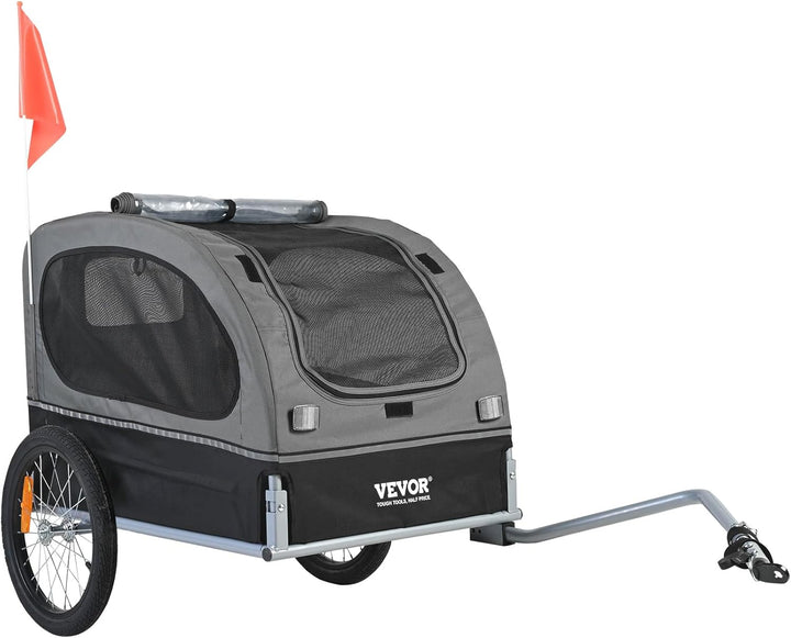 Dog Bike Trailer, Supports up to 88 Lbs, Pet Cart Bicycle Carrier, Easy Folding Frame with Quick Release Wheels, Universal Bicycle Coupler, Reflectors, Flag, Collapsible to Store