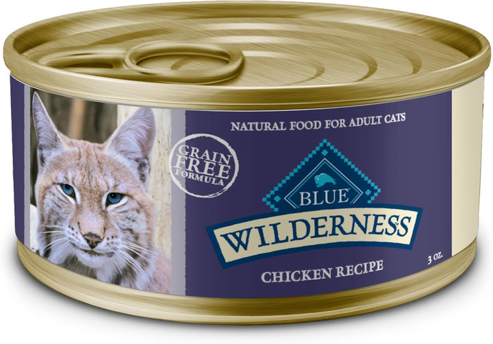 Wilderness High Protein, Natural Adult Pate Wet Cat Food Variety Pack, Chicken, Salmon, Duck 3-Oz Cans (12 Count- 4 of Each Flavor)