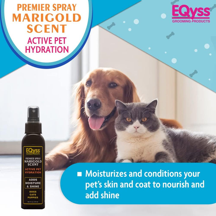 Premier Pet Spray Marigold Scent - Moisturizes & Conditions for Healthy Skin/Coat, Non-Greasy, Adds Shine - Great for Dogs, Cats, Puppies (4 Oz)