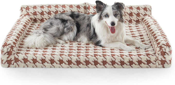 Orthopedic Dog Beds Large Sized Dog, XL Washable Memory Foam Pet Couch Bed with Removable Washable Cover, Non-Slip Bottom with Bolster Sides, Grey