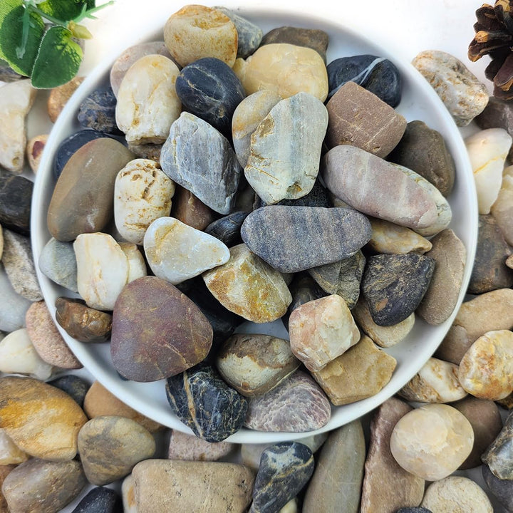 5Lbs Aquarium Gravel, 1/4" Fish Tank Gravel Natural River Rocks Succulent Cactus Pea Gravel for Plants, Pebbles for Gardening, Flower Pots, Vase Fillers, Indoor Water Fountains, Landscaping