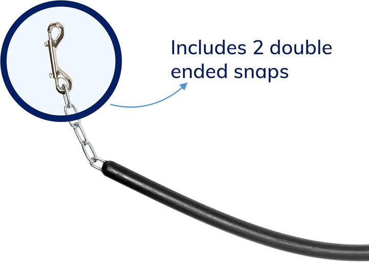 Stall Chain | Stall Area Fence Gate Hardware | Standard Size | Features 2 Double-Ended Snaps | 1" Wide Rubber | 45.5" Long | Black