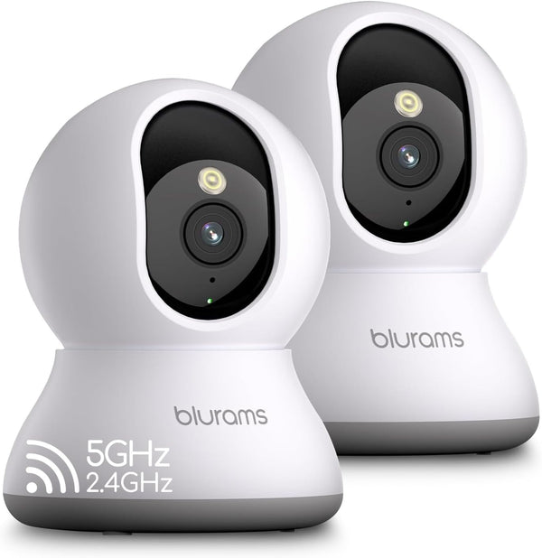 Cameras for Home Security, 2K Pet Camera with Phone App, 360° PTZ Indoor Cameras, 2-Way Talk, Motion Tracking, Color/Ir Night Vision, Cloud&Sd, Works with Alexa (2Pack, 5Ghz/2.4Ghz Dual-Band)