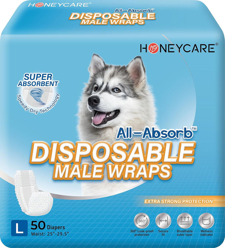 All-Absorb A26 Male Dog Wrap, 50 Count, Small