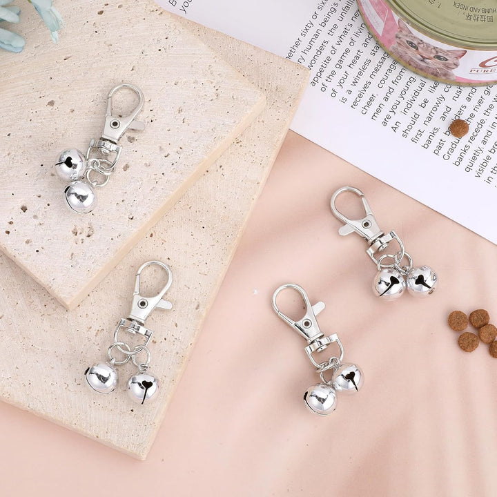 4 Pcs Mini Dog Collar Bells, Cat Bell, Silver Pet Pendant Accessories for Training, Loud Charms for Dogs and Cats