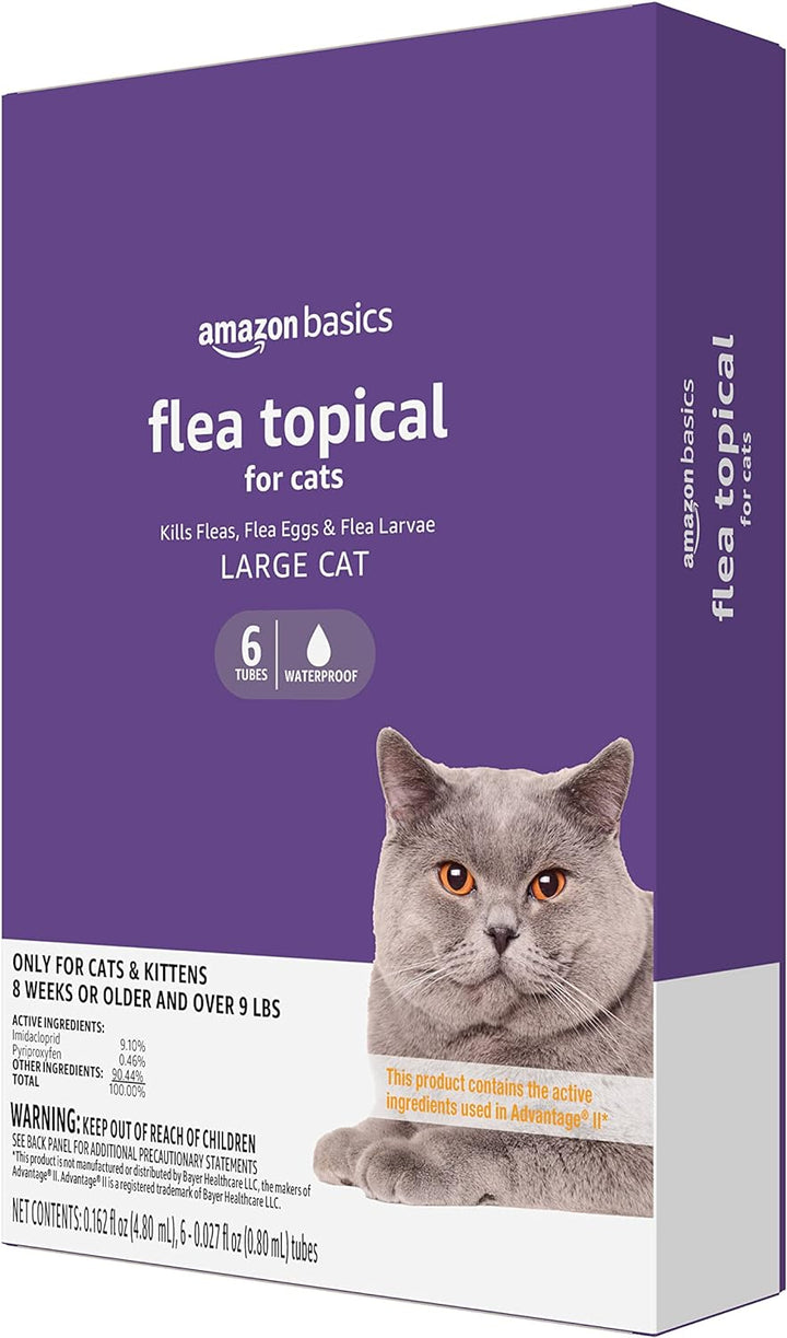 Topical Flea Treatment for Large Cats (Over 9 Pounds), 4 Count (Previously Solimo)