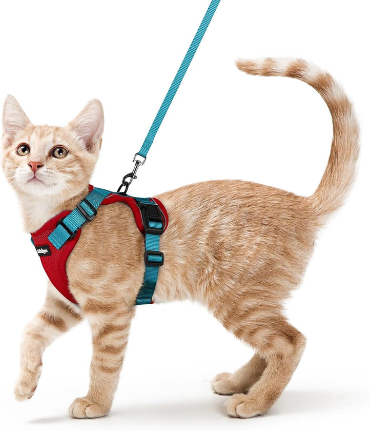 Cat Harness and Leash for Walking, Escape Proof Soft Adjustable Vest Harnesses for Cats, Easy Control Breathable Reflective Strips Jacket, Black, XS