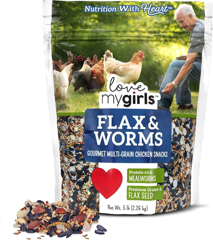 : Chicken Snacks - Veggies & Worms - 5Lb Bag - Global Harvest, Gourmet Multi-Grain Treats, Corn-Free, Nutritious & Protein Rich Mealworms