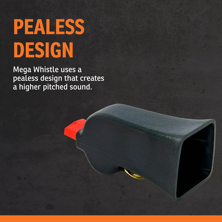 Brand Competition Mega Whistle - Hunting Dog Training Whistle with Easy-To-Blow Design - Protects Handlers Ear - Black