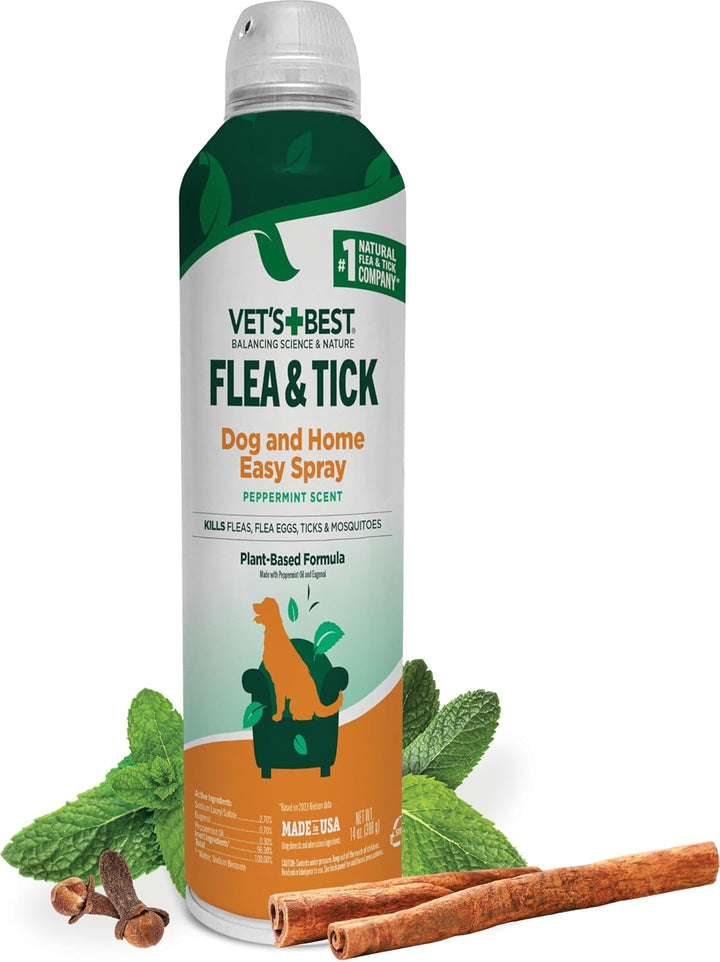 Flea and Tick Yard & Kennel Spray, Dog Flea Spray That Kills Fleas, Mosquitoes, & Ticks, Plant-Based Ingredients, Plant Safe Ready-To-Use Hose Attachment, 32 Fl Oz