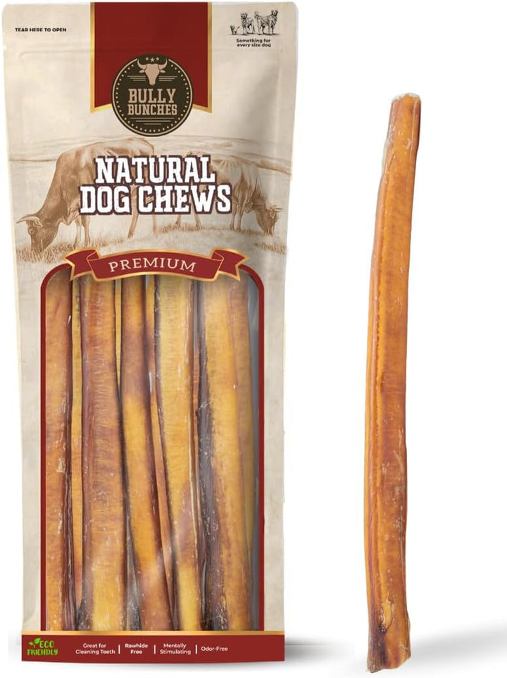 Premium 6 Inch Standard Odor-Free Bully Sticks for Small to Medium Dogs & Puppies - Long Lasting Chews for Oral Care - All Natural, 100% Beef Dog Treats, Rawhide Free (5 Pack)