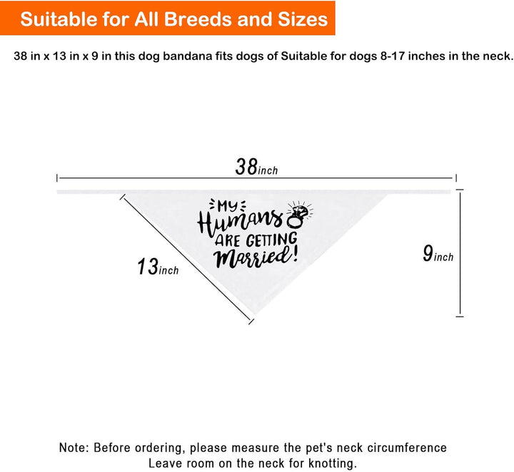 Engagement Gift, My Humans Are Getting Married Dog Bandana, Wedding Photo Prop, Pet Scarf, Dog Engagement Announcement, Pet Accessories (Black)