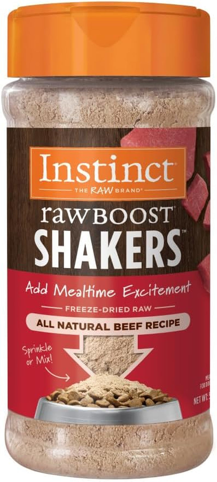 Raw Boost Shakers, Freeze-Dried Powder, Dog Food Topper, Chicken - Gut Health, 5.5 Oz. Bottle