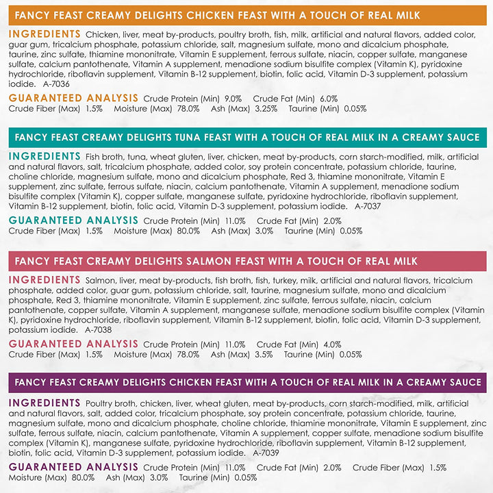 Purina  Wet Cat Food Variety Pack, Creamy Delights Poultry & Seafood Collection - (Pack of 24) 3 Oz. Cans