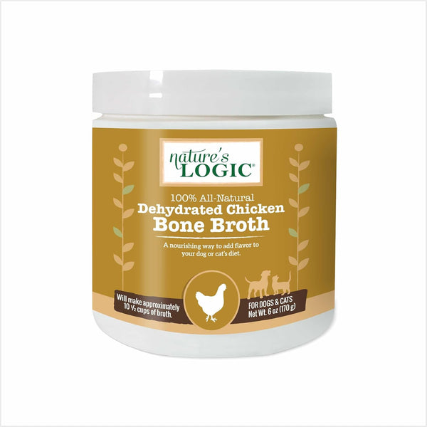 Dehydrated Bone Broth Powder - 100% Natural Dog & Cat Topper - Rich in Glucosamine & Chondroitin - Boosts Immune System - Gluten-Free, No Synthetic Ingredients - Chicken, 6Oz