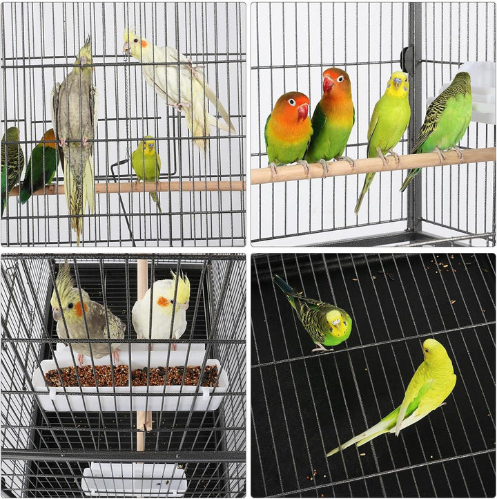 52-Inch Wrought Steel Standing Large Flight King Bird Cage for Cockatiels African Grey Quaker Amazon Sun Parakeets Green Cheek Conures Pigeons Parrot Bird Cage Birdcage with Stand