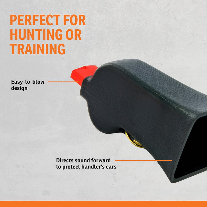 Brand Competition Mega Whistle - Hunting Dog Training Whistle with Easy-To-Blow Design - Protects Handlers Ear - Black