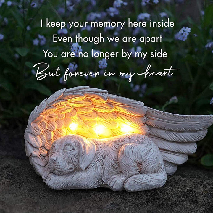 Dog Memorial Gifts - Forever My Guardian Angel Garden Solar Light - Pet Memorial Stone