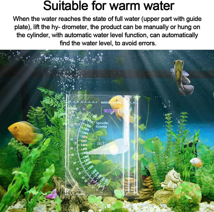 Salinity Tester, Sea Specific Gravity Test for Fish Tank Pond Water Saltwater Freshwater, Accurate Automatic Hydrometer